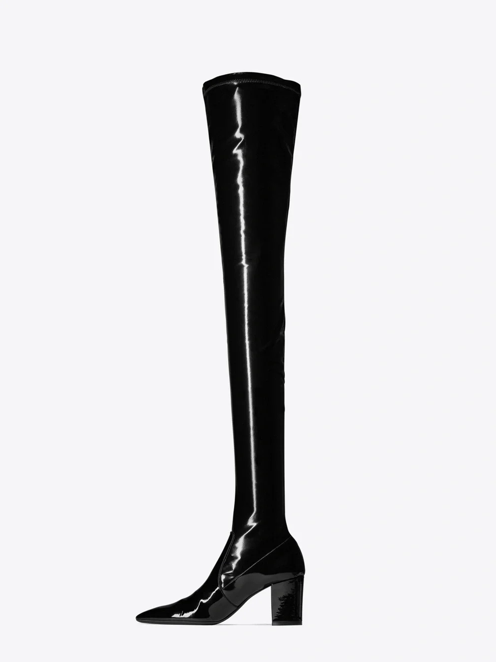 New Saint Laurent Betty Vinyl Over-The-Knee Boots $2,150 41